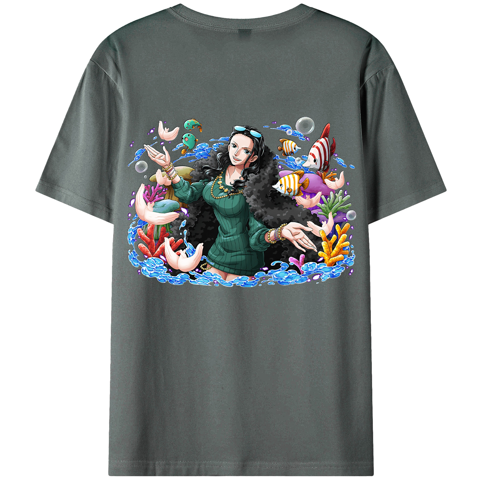 ワンピース ニコ・ロビン ONE PIECE Nico Robin 綿100％半袖Tシャツ（背面プリント）